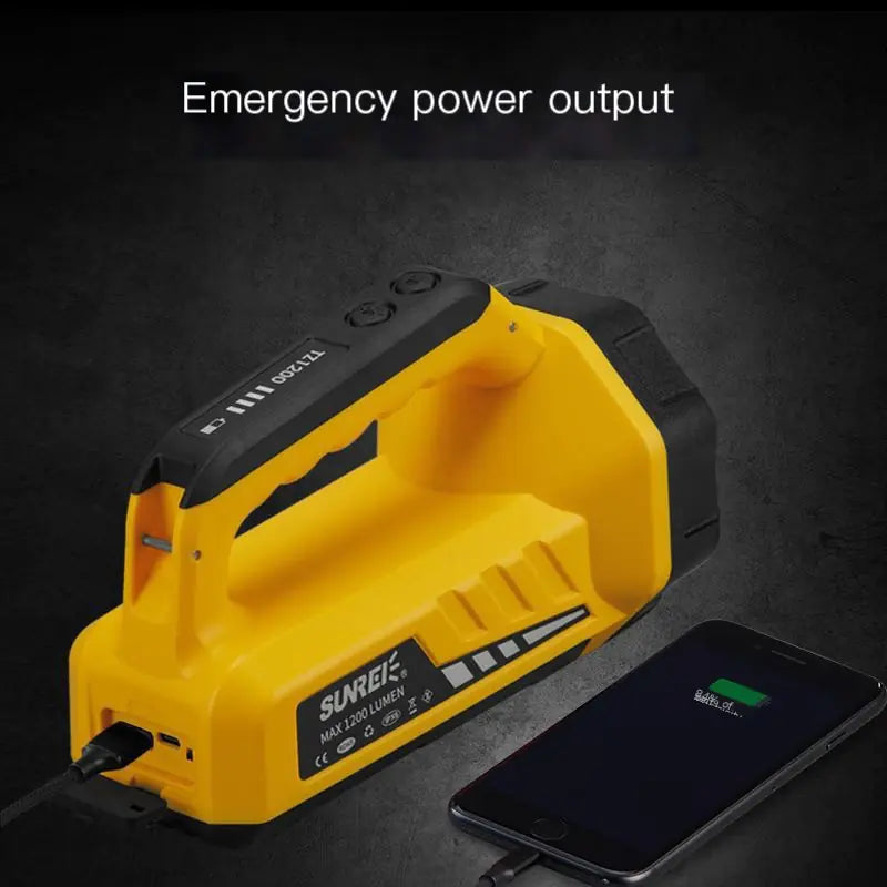 High-Power Rechargeable Spotlight Flashlight - 750m Range Emergency Rescue Torch