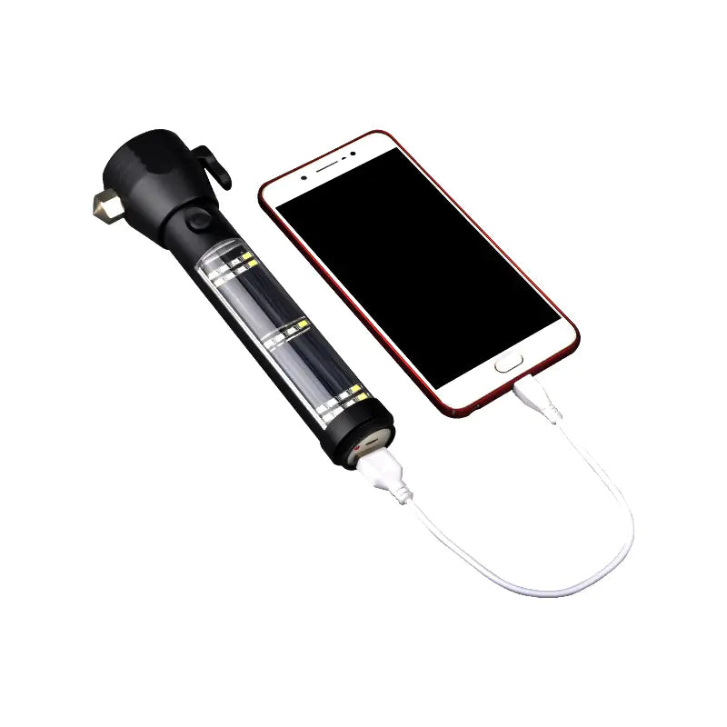 Solar USB Rechargeable LED Flashlight - High-Intensity Outdoor Light with Dual Charging