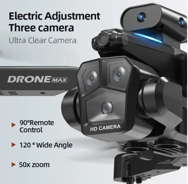 C10 Max 6000M GPS RC Drone with HD Camera - Triple Lens Optical Flow & Auto Return | Complete Set