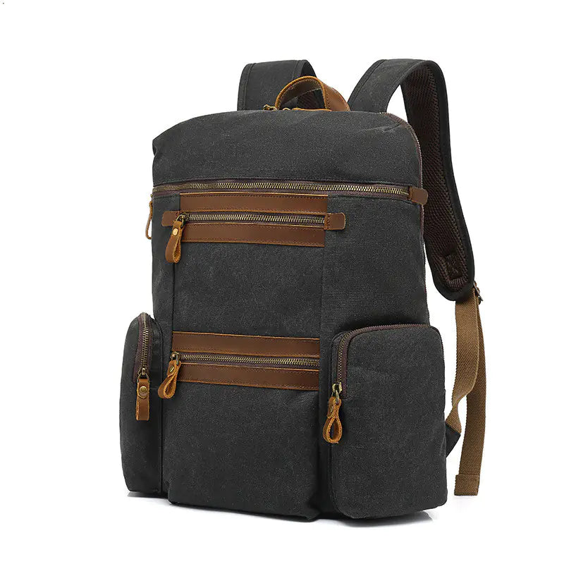 Waxed Canvas Waterproof Travel Laptop Bag - 20-35L Computer Backpack with Soft Cotton Lining