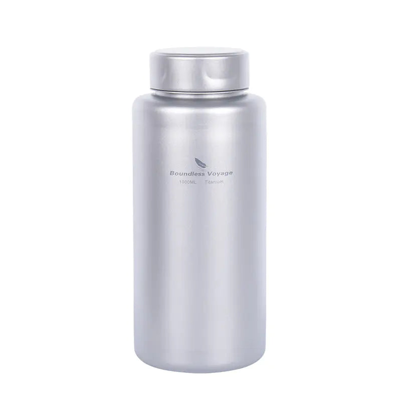 Titanium Outdoor Water Bottle - 1000ml/1L Lightweight Camping Flask | Leak-Proof Hiking Bottle