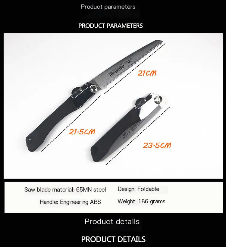 Folding Hand Saw - Portable Garden Pruning Saw for Woodworking & Outdoor Use