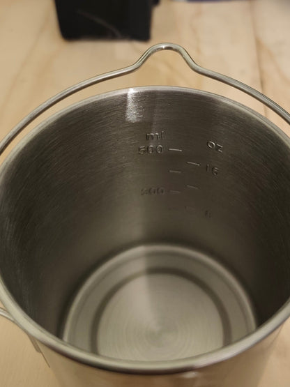 750ml Stainless Steel Camp Cook Pot with Lid & Hanging Hook - Fire & Gas Compatible