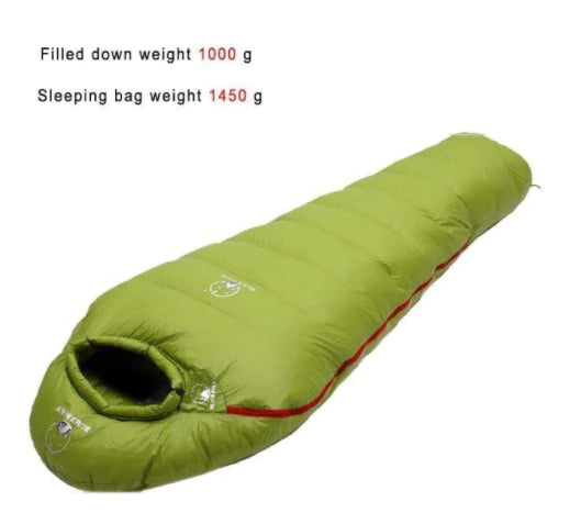 Goose Down Warm Sleeping Bag - Lightweight Insulated Camping Bag | Single