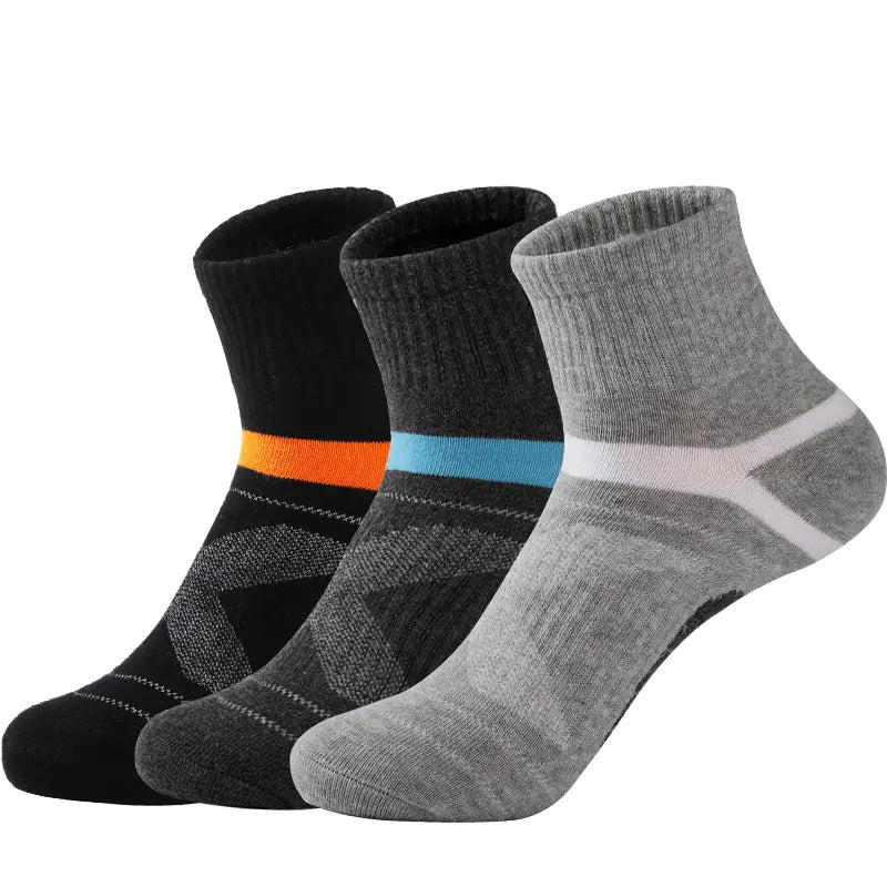 Men's Outdoor Sports Socks - Durable 75% Cotton Crew Socks for Hiking & Basketball