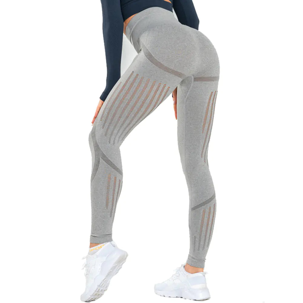 High Waist Knitted Yoga Pants for Women - Seamless Stretch Activewear | Athletic Leggings