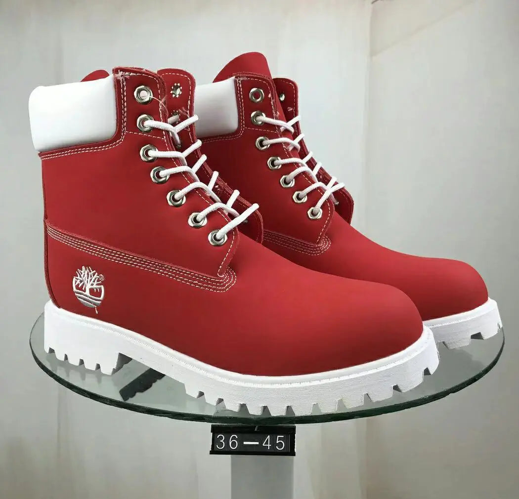 Classic Leather Work Boots - Durable Cowhide Waterproof Boots for Men and Women | Outdoor Hiking