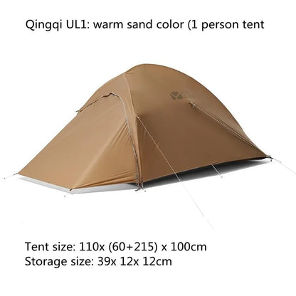 Portable Outdoor Camping Tent with Vestibule - 1-3 Person Double Layer Waterproof Tent | Aluminum Frame