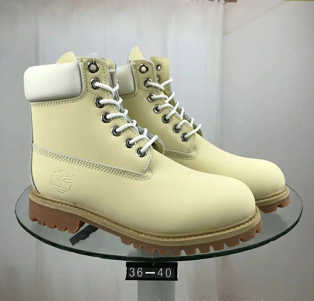 Classic Leather Work Boots - Durable Cowhide Waterproof Boots for Men and Women | Outdoor Hiking