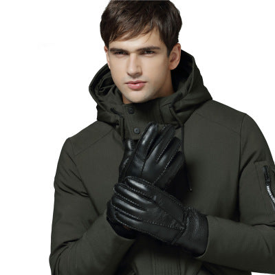 Genuine Leather Gloves - Warm Sheepskin for Men