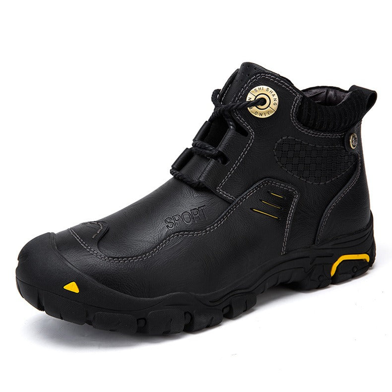 Leather High-top Shoes