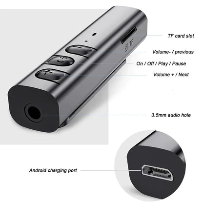 Mini Lavalier Bluetooth MP3 Player - HiFi Sound with Card Slot & AUX Output | Ultra-Compact