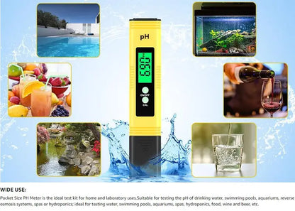 GOXAWEE PH Tester Pen for Precise Water Measurement - Digital pH Meter 0-14 Range