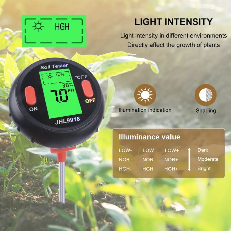 5-in-1 Soil pH Water Moisture Meter for Plants
