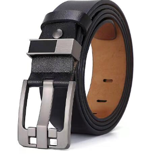 Men's Genuine Leather Belt - Vintage Wide Buckle | Double-Layer Cowhide | 105–160cm