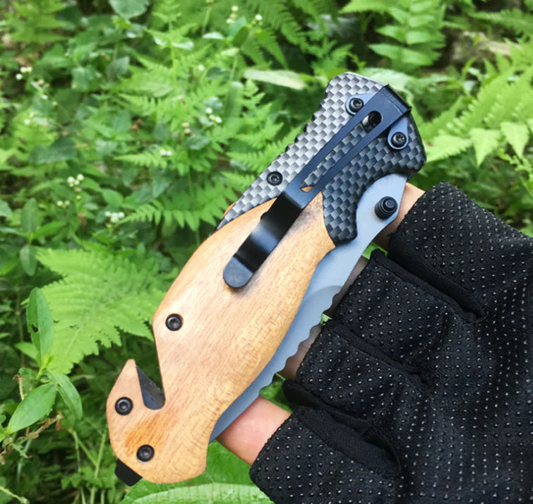Folding Pocket Knife - Multi-Purpose Outdoor Hunting Knife with Safety Lock