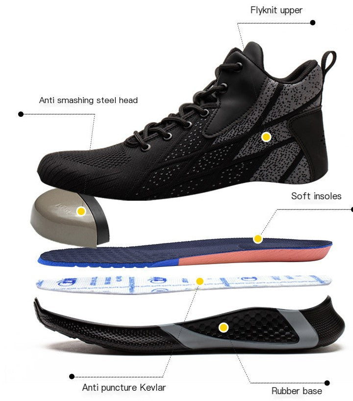 Steel Toe Safety Work Boots - Men's Winter Protective Footwear