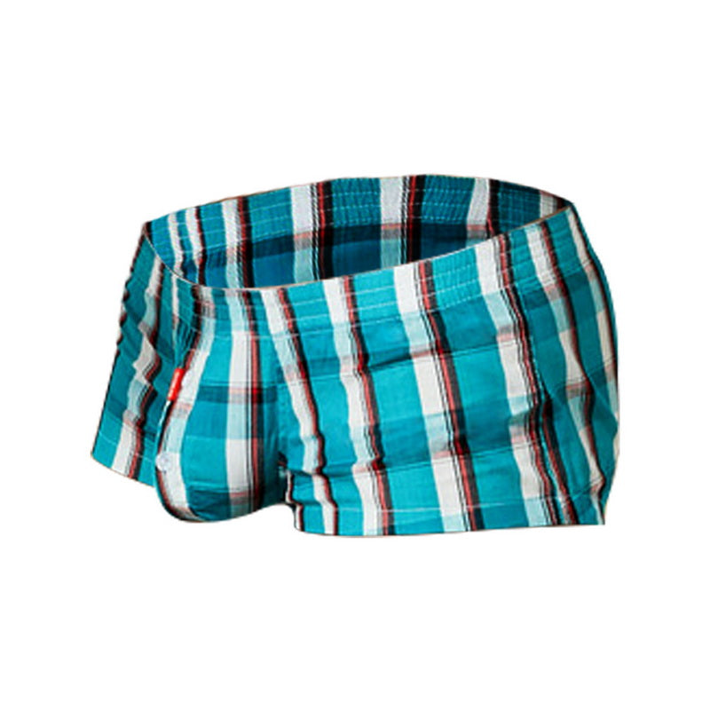 Men's Cotton Low Waist Casual Sleep Shorts (Plaid)