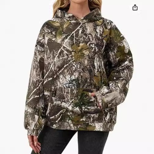 Women's Camouflage Wool Oversized Hoodie