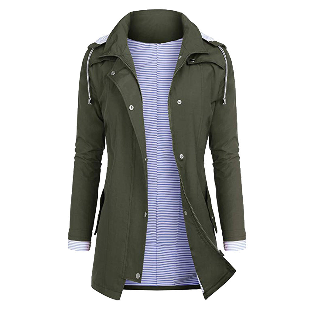 Lightweight Waterproof Hooded Women's Rain Jacket