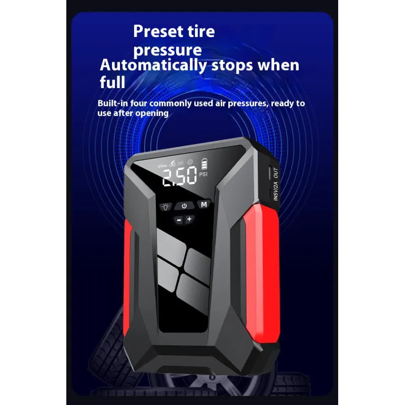 3-in-1 Car Jump Starter Power Bank with Air Compressor