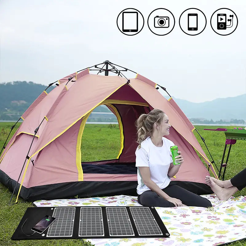 30W Portable Solar Charger for Hiking and Camping