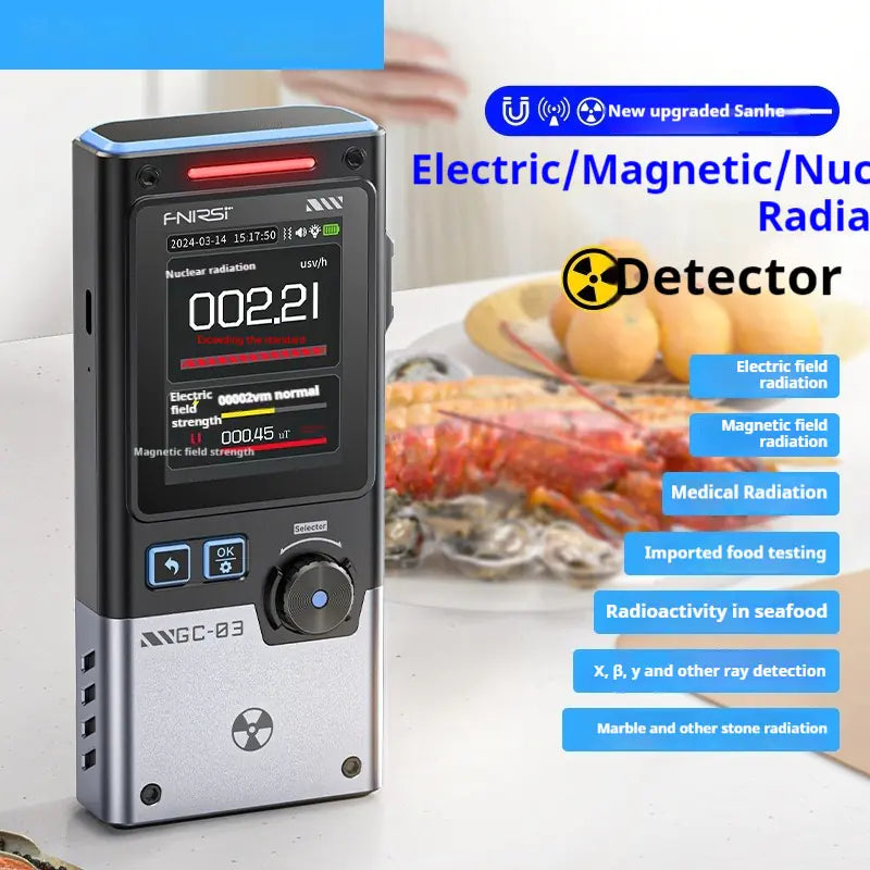 Nuclear Radiation Detector Geiger Tube - Electromagnetic Detector with 2.4" Color Screen & Dose Alarm