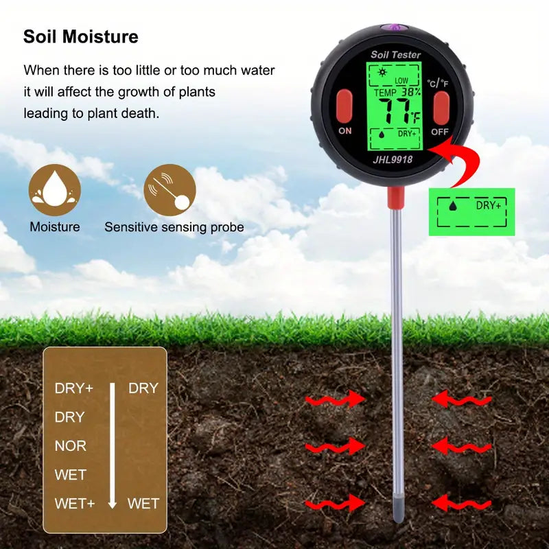 5-in-1 Soil pH Water Moisture Meter for Plants