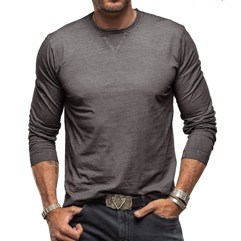 Men's Long Sleeve Cotton T-Shirt - Soft Combed Crew Neck | Casual Everyday Wear