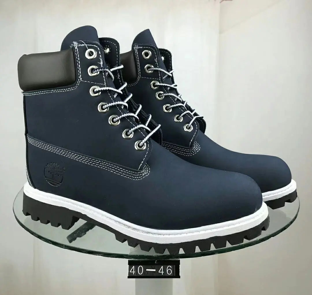 Classic Leather Work Boots - Durable Cowhide Waterproof Boots for Men and Women | Outdoor Hiking