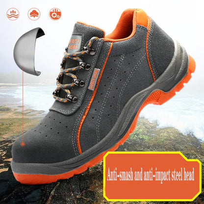 Men's Steel Toe Non-Slip Welding Safety Work Shoes - Heat-Resistant Protective Footwear
