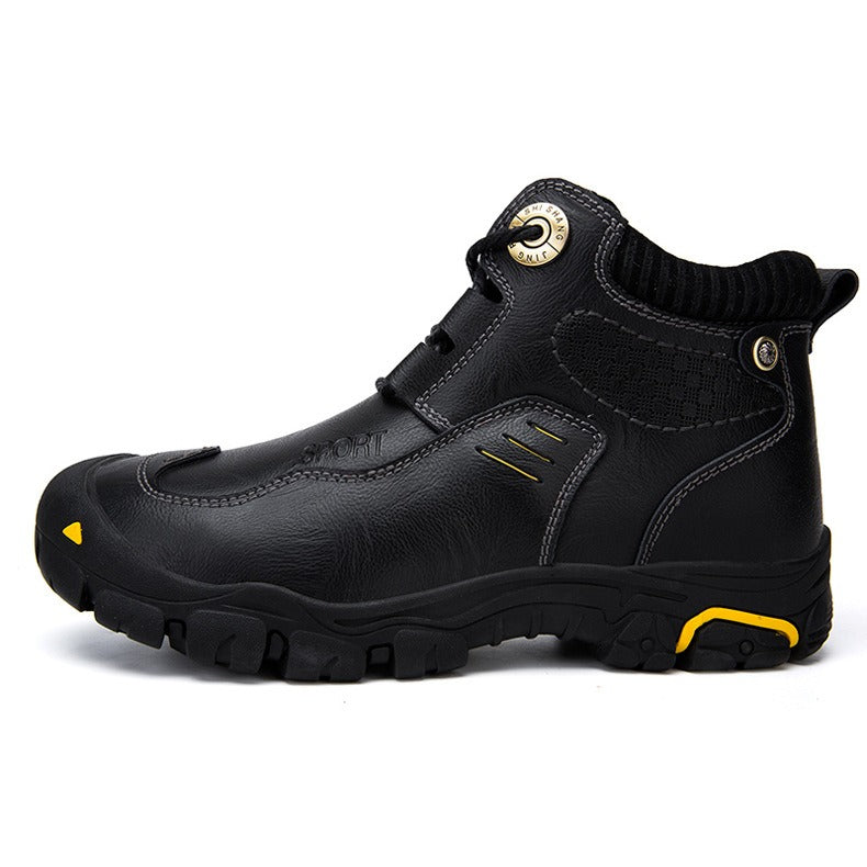 Leather High-top Shoes