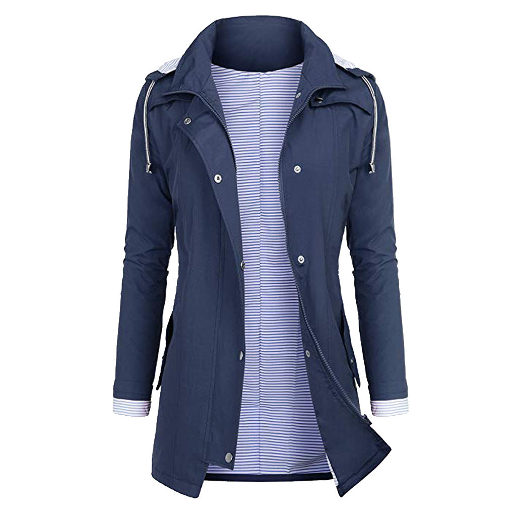 Lightweight Waterproof Hooded Women's Rain Jacket