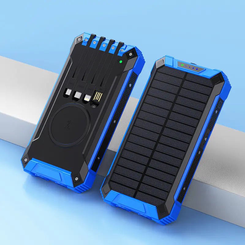 30000mAh Solar Power Bank with LED Flashlight - Wireless, 15W Fast Charging | Outdoor Power