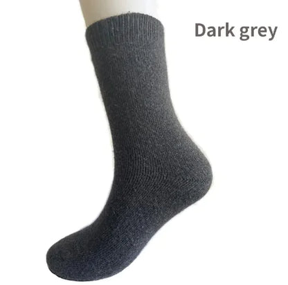 Wool Socks Thickened And Plush Warm Terry Middle Cylinder - Men's Antibacterial Winter Socks