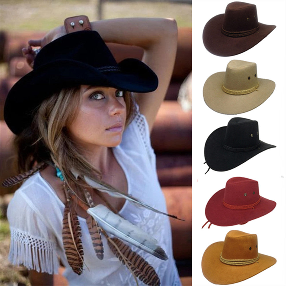 Western Denim Suede Outdoor Sun Visor Hat