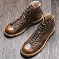 Men's Vintage Leather High Top Martin Boots for Summer