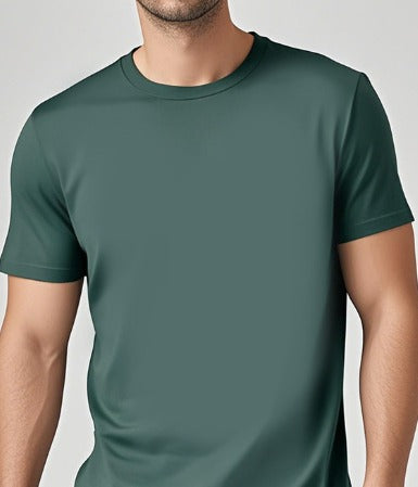 Solid Casual Crewneck T-Shirt — Loose Fit Pure Cotton | Men's Everyday Tee