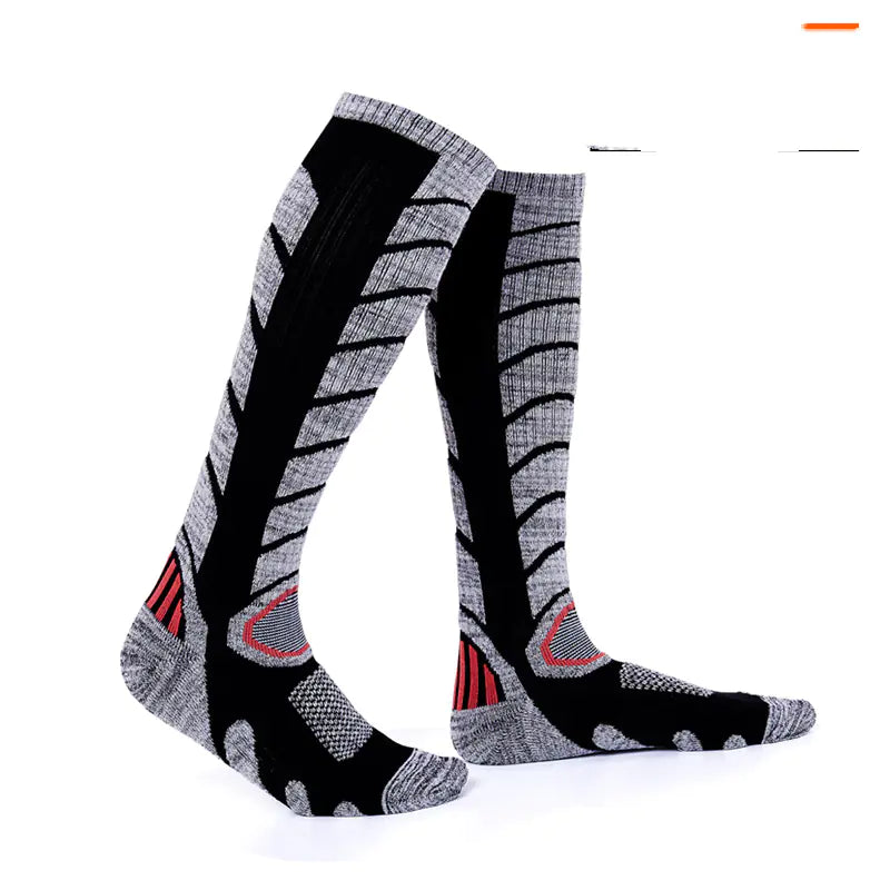 Thick Terry Hiking Socks for Men and Women - Cotton High Tube Cushioned Trail Socks