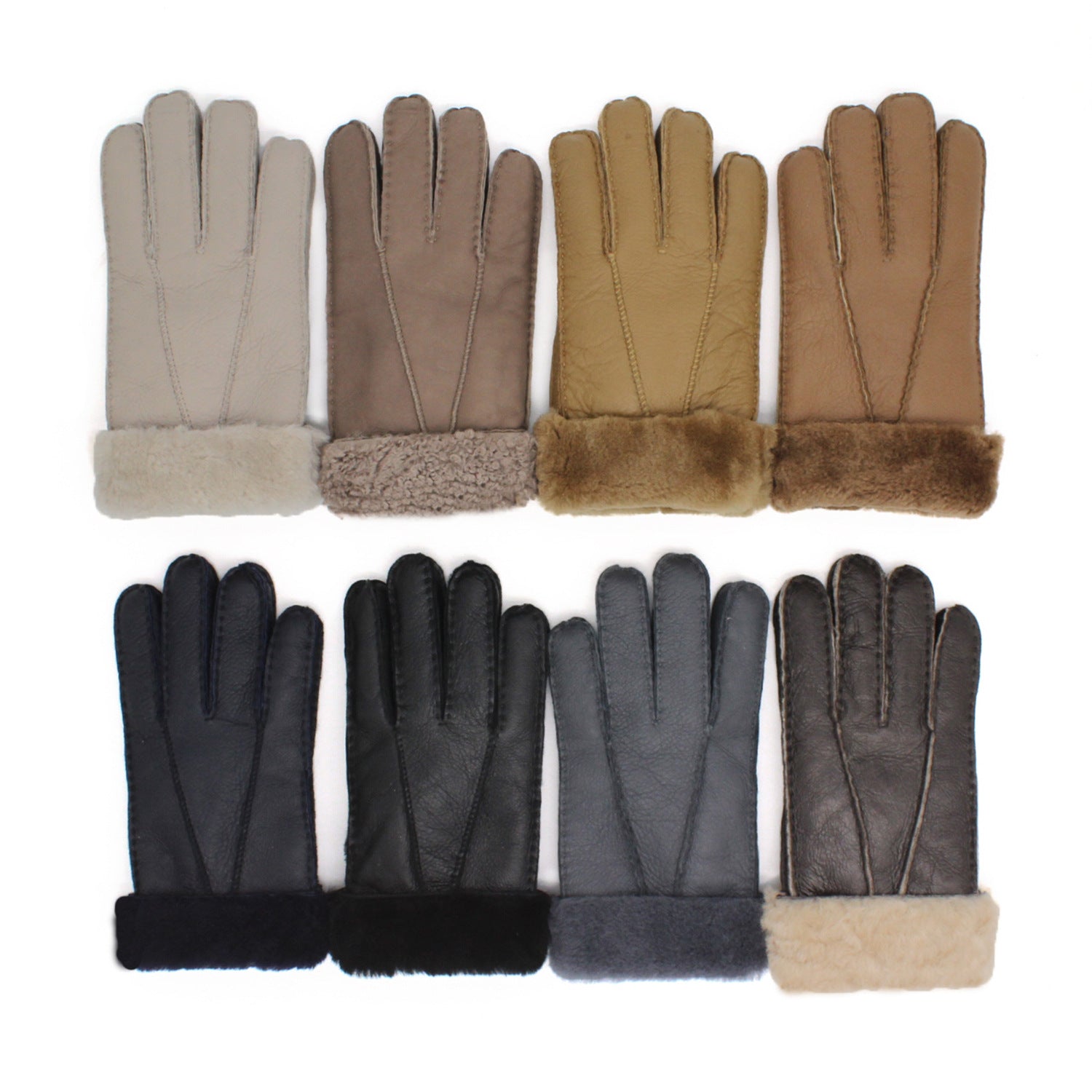 Genuine Leather Gloves - Warm Sheepskin for Men