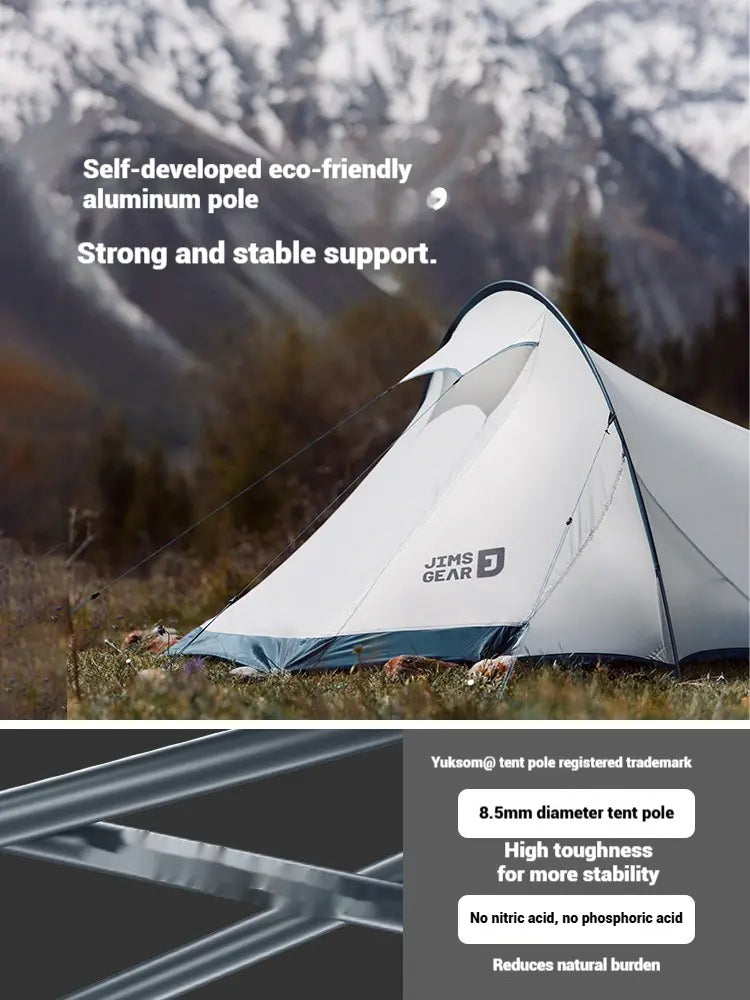 Tunnel Hiking Tent for 2 People - Lightweight Aluminum Frame with Waterproof Rainfly | Camping Equipment