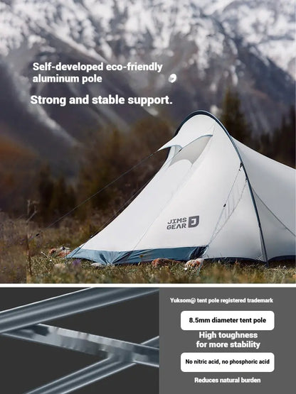 Tunnel Hiking Tent for 2 People - Lightweight Aluminum Frame with Waterproof Rainfly | Camping Equipment