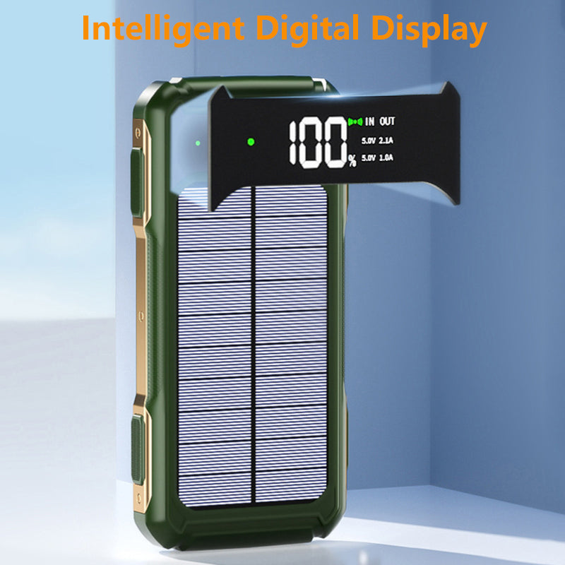 Solar Power Bank with Type C Fast Charging — 20000mAh Solar Charging | Outdoor & Travel