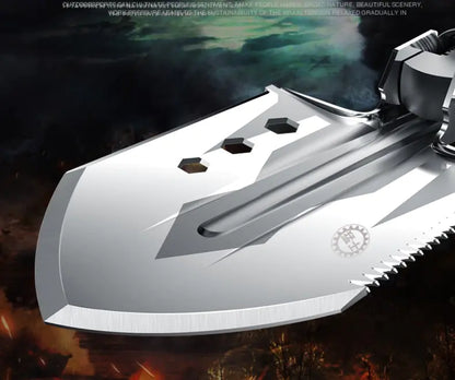 Multifunctional Folding Shovel - Tactical Survival Tool with Knife, Saw & Fire Starter | Camping Gear