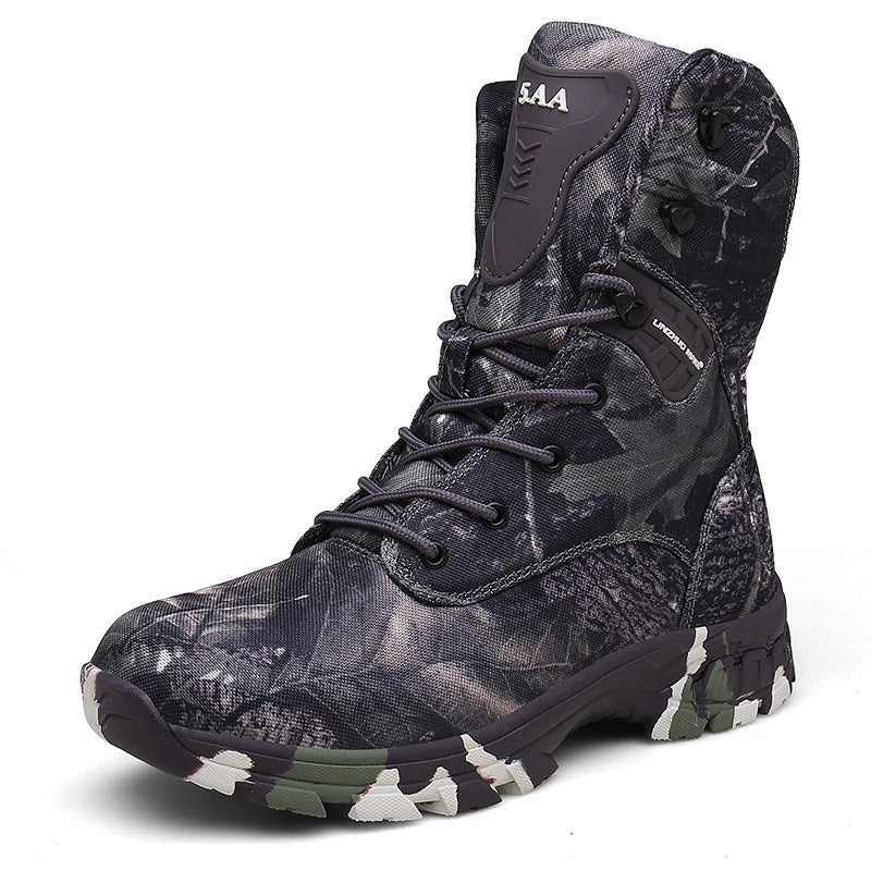 High-Top Camouflage Waterproof Combat Boots – Men's Tactical Outdoor Boots