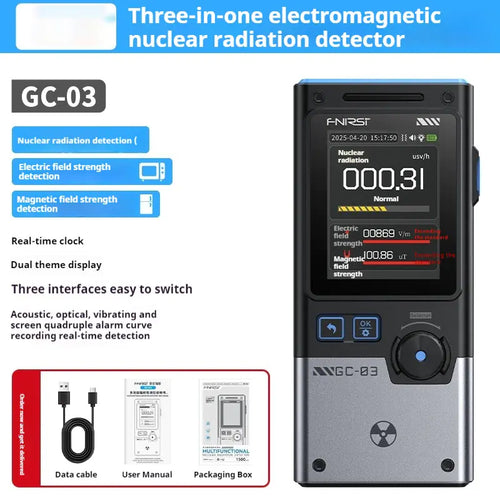Nuclear Radiation Detector Geiger Tube - Electromagnetic Detector with 2.4" Color Screen & Dose Alarm