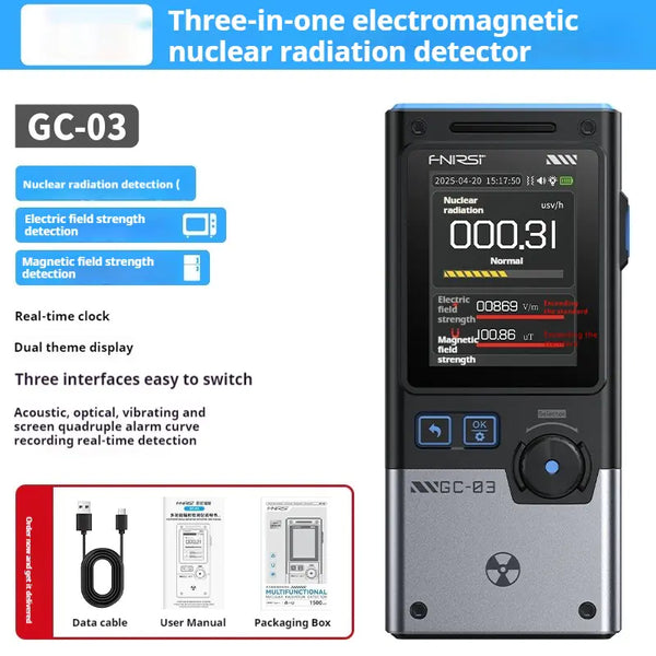 Nuclear Radiation Detector Geiger Tube - Electromagnetic Detector with 2.4" Color Screen & Dose Alarm