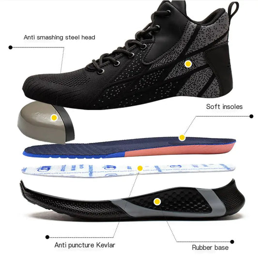 Steel Toe Safety Work Boots - Men's Winter Protective Footwear