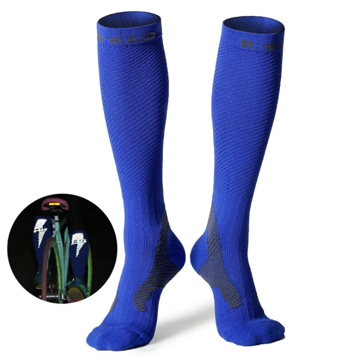 Professional Long Compression Socks for Running and Cycling - 72% Nylon Athletic Support