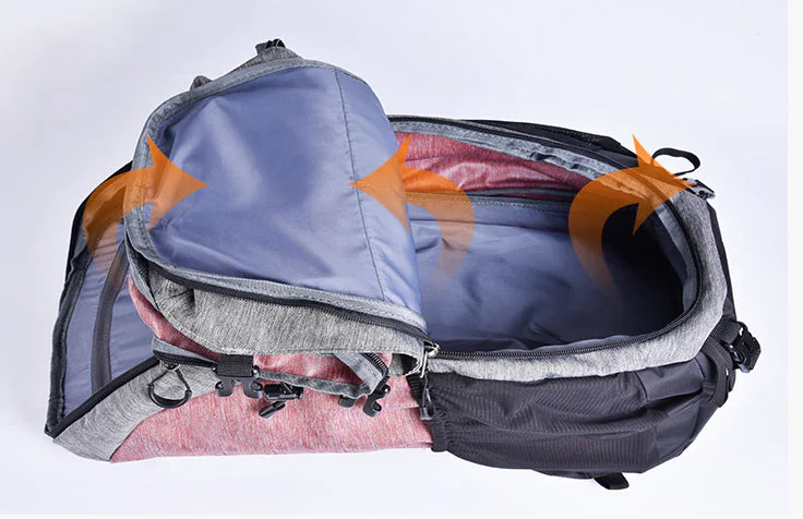 50L Nylon Hiking Backpack - Lightweight Outdoor Sports Pack with Embroidered Design | Adventure Rucksack